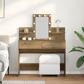 Sonata H Тоалетна маса с LED изкуствен дъб 100x40x130 см