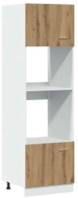 3334024 vidaXL Шкаф за микровълнова фурна "Lyon", дъб Artisan, 60x57x207 см, инженерно дърво