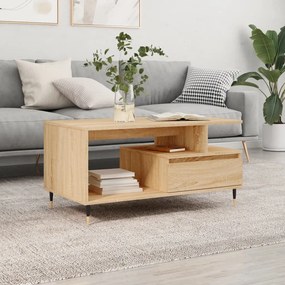 831015 vidaXL Кафе маса, дъб сонома, 90x49x45 см, инженерно дърво