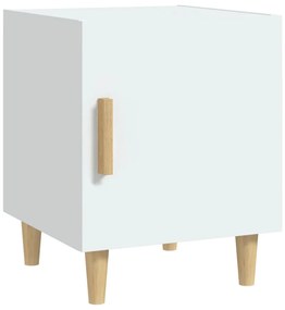 812042 vidaXL Нощно шкафче, бяло, инженерно дърво