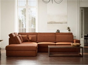 Шенилов ъглов диван в меден цвят (ляв ъгъл/L форма) Kirou – Maison de Rêve