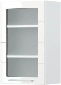 Висящ шкаф Hudson V7-45-1KS with Витрина-White - White glossy