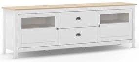 Бяла маса за телевизор от масивен бор 180x59 cm Misti – Marckeric