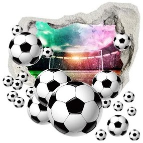 3D стикер за стена с футболна топка на фона на стадион 100 x 100 cm