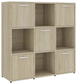 802933 vidaXL Шкаф библиотека, дъб сонома, 90x30x90 см, инженерно дърво