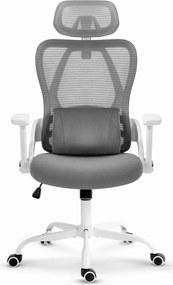 CABRO C507 ергономичен стол с регулируема опора за кръста и главата, сив