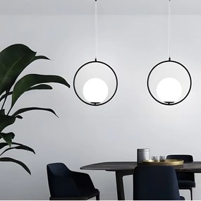 Пендел- СТЪКЛЕНА топка G110-1W BLACK WHITE