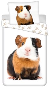 Бяло единично памучно детско спално бельо 140x200 cm Guinea Pig – Jerry Fabrics