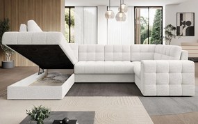 Ъглов диван Bale U-Бяло-Ляв