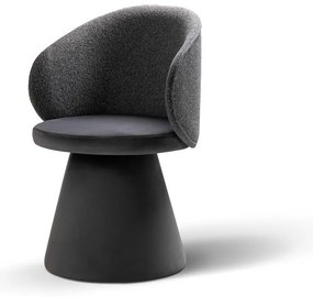 Тъмносиво кадифено кресло Inez – Micadoni