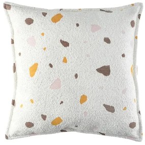 Кремава детска възглавница за диван от букле и шенила Terrazzo Block – Wigiwama