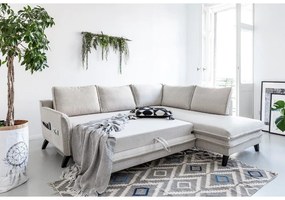Светлобежов ъглов разтегателен диван десен ъгъл Charming Charlie - Miuform