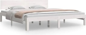 810511 vidaXL Рамка за легло, бяла, дърво масив, 180x200 cм, Super King