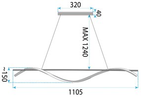Suspension LHJ019-CP 120 cm NOIR
