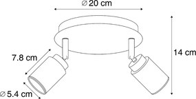 Модерен спот за баня бежов 2 светлини IP44 - Ducha