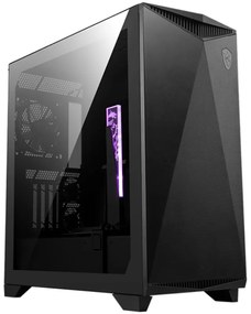 MSI MPG GUNGNIR 300P AIRFLOW, Mid-Tower, E-ATX/ATX/M-ATX/ITX, 2x USB 3.2 Gen 1 Type-A, 1x USB 3.2 Gen 2x2 Type-C, 1x Audio/1x Mic, ARGB Hub, 4x 120mm ARGB Fans, 1mm Perforated Front Panel, 3mm Tempered Glass