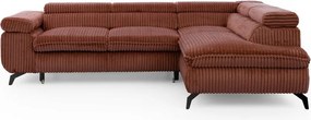 Теракотен ъглов диван от рипсено кадифе (десен ъгъл L форма) Marbeya – Ropez