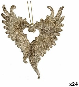 Коледна Украса Ангелски Крила champagne Пластмаса Пурпурин 12 x 13 x 2,5 cm (24 броя)