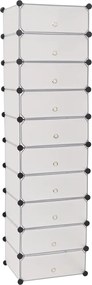 244919 vidaXL Сглобяем органайзер за обувки, 10 отделения, бял