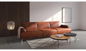 Червено-кафяв кожен диван , 240 cm Puzo - MESONICA