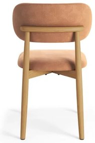 АЛДО Теракота (тъкан Дэнни 204)/рамка лакиран дъб - ДЪРВЕН СТОЛ ЗА ДНЕВНА, ТРАПЕЗАРИЯ, КУХНЯ РЕТРО