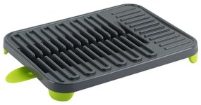 Сушилник за съдове Luigi Ferrero FR-3830P, 38x30x4.5 см, Отделения за чаши и чинии, Улей за оттичане, Сив