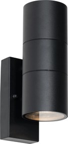 Външен аплик черен 2-светлинен AR70 със сензор светло-тъмно - Duo