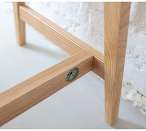 Бяло бюро с основа от ясенова дървесина, дължина 65 cm Luka - Ragaba