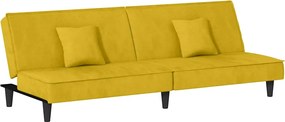 351912 vidaXL Разтегателен диван, жълт, кадифе