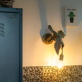 Винтидж стенна лампа месинг - Animal Fugl