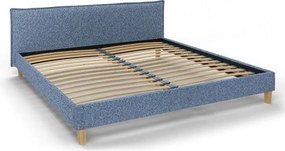 Синьо тапицирано двойно легло с решетка 200x200 cm Tina - Ropez