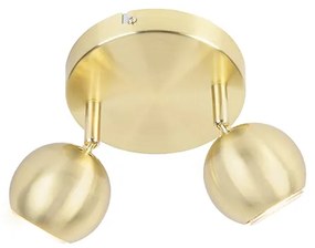 Ретро кръгъл прожектор месинг с таванна плоча 2-светлина - Gissi