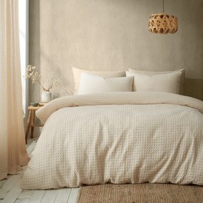 Бежово двойно спално бельо 200x200 cm Muscat Waffle – Pineapple Elephant