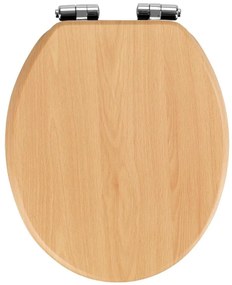 WENKO 22979100-WC тоалетна седалка NATURAL BEECH 35,5x42,5 см кафява/сребриста