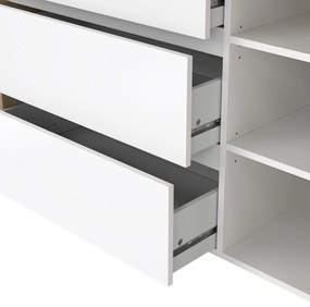 Скрин от дъбов декор в бял и естествен цвят 119x84x48 cm Next – Tvilum