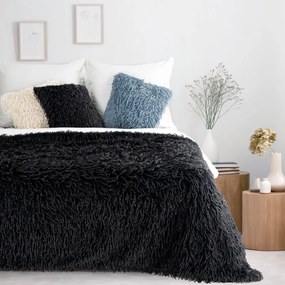 Пухкаво одеяло с подплата от полар - черно Ширина: 130 см | Дължина: 170 см