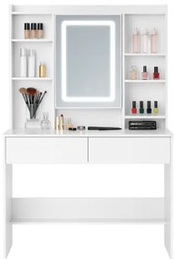 Тоалетка с LED огледало и място за съхранение на бижута