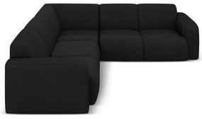 Черен ъглов диван (променлив/L форма) Molino – Micadoni Home