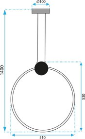 Плафон LED APP1398-CP BLACK 50cm