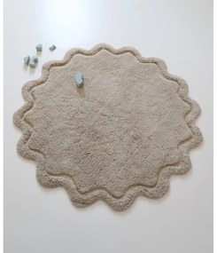Бежов ръчно изработен памучен кръгъл килим подходящ за пране ø 110 cm Sweet April Lin – Nattiot