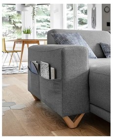 Сив разтегателен/с място за съхранение ъглов диван (десен ъгъл/U форма) Classy Sophie – Miuform