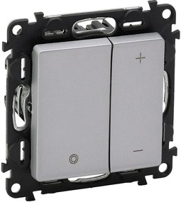 Legrand Димер бутонен R3-400W L3-400VA LED3-125VA цвят алуминий Valena Life  - 752362A