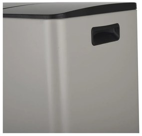 Кафяво-сиво стоманено кошче за боклук 2x30 l за рециклиране с педал Aliya – Spirella