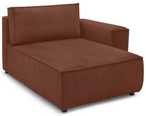 Диван модул от велур в тухлен цвят, десен ъгъл Nihad modular - Bobochic Paris