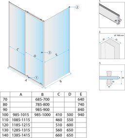 Душ кабина Rea Primo Slide 140x80 Chrome