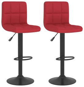 334290 vidaXL Бар табуретки, 2 бр, виненочервени, текстил