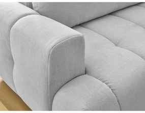 Светлосив сгъваем/с място за съхранение ъглов диван (десен ъгъл/L форма) Fuji – Bobochic Paris