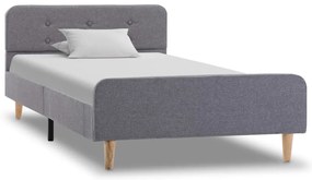 284901 vidaXL Рамка за легло, светлосива, текстил, 100x200 см