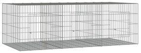 171569 vidaXL Клетка за зайци, 3 панела, 163x79x54 см, поцинковано желязо