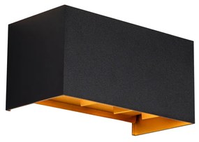 Външна стенна лампа черна със злато с LED 4-светлина IP54 - Edwin